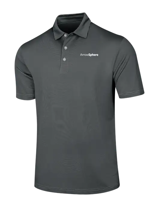 Callaway Black Fine Line Stripe Polo w/Arrow Sphere Logo