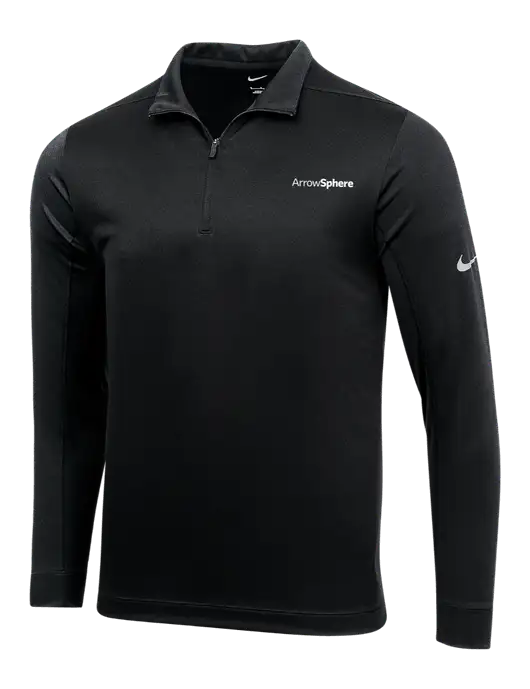 NIKE Black Dry 1/2 Zip Cover-Up w/Arrow Sphere Logo